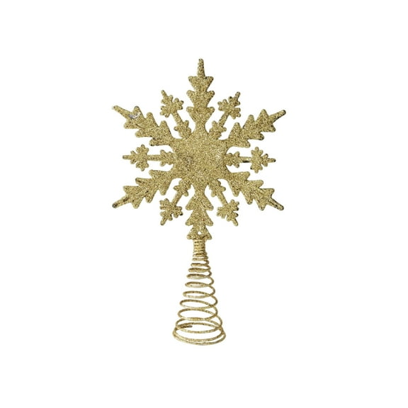 JeashCHAT Snowflake Christmas Tree Topper, Glitter Snowflake Xmas Tree Topper Christmas Tree Decorations Home Xmas Holiday Party Ornaments