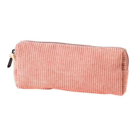 JeashCHAT Soft Corduroy Pencil Pouch Solid Color Pencil Case Vintage Stationery Pen Bag with Sturdy Zipper, Office Stationery Organizer