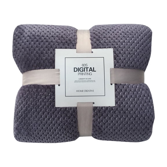 JeashCHAT Soft Warm Plaid Fleece Bed Blanket Large Mesh Flannel Blankets Thick Breathable