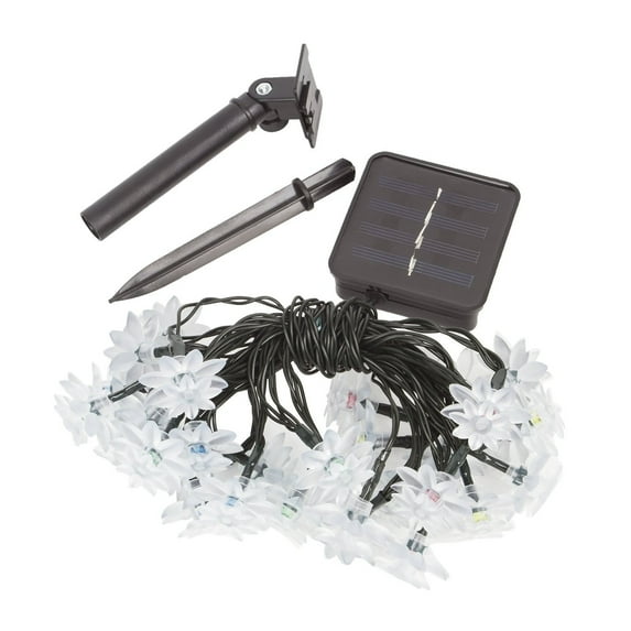 JeashCHAT Solar Double-layer Flower Lamp Creative Flower Garden Decorative Color Lamp String Multicolour