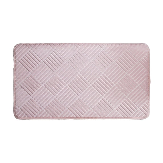 JeashCHAT Solid Color Bathroom Rug Super Soft and Water Absorbent Bath Mat for Bathroom, Non-Slip Bath Rug for Bathroom Floor, Tub and Shower, 16" x 24", Pink