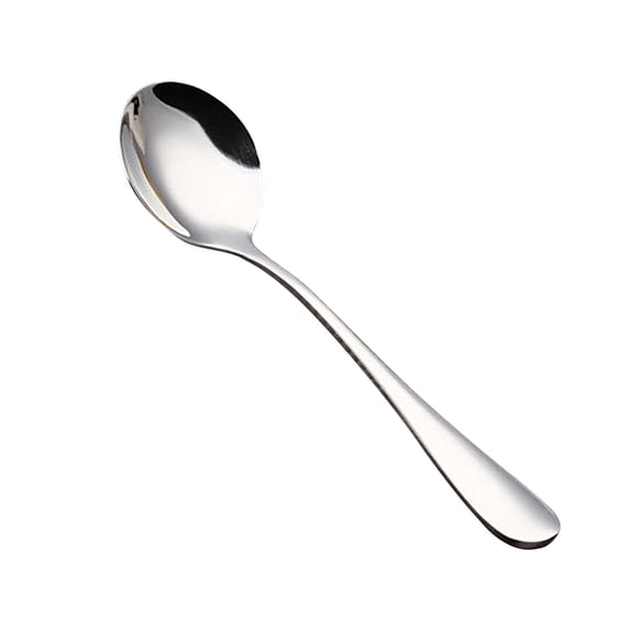 JeashCHAT Soup Spoon , Stainless Steel Coffee Spoon, Round Dinner Spoon for Kids Adults, Teaspoon Dessert Spoon, Smooth Handle, Dishwasher Safe, Silver (6.5 Inches)
