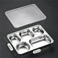 thumbnail image 1 of JeashCHAT Stainless Steel Lunch Box, 5 Compartments Food Containers, Metal Bento Lunch Box with Lid, Fruit Snack Containers, Reusable Divided Bento Box for Work Travel Picnic, 1 of 2