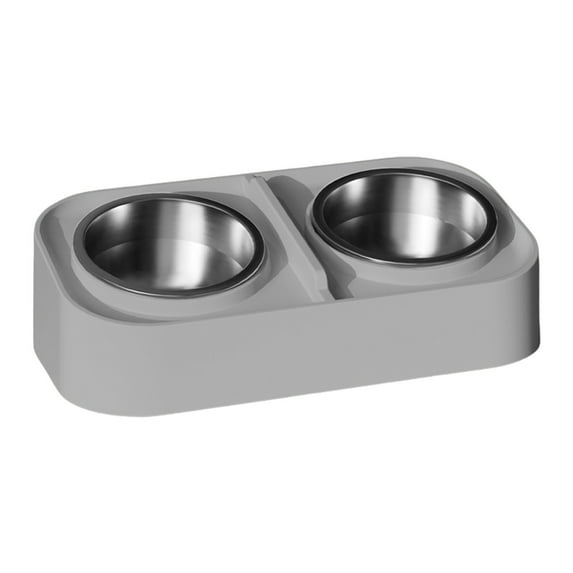 JeashCHAT Stainless Steel Pet Bowl Set Dog Bowls Cat Bowls Elevated Pet Food and Water Bowl Non-Slip No Spill Pet Feeder Bowls for Puppy Medium Dogs Cats, Gray