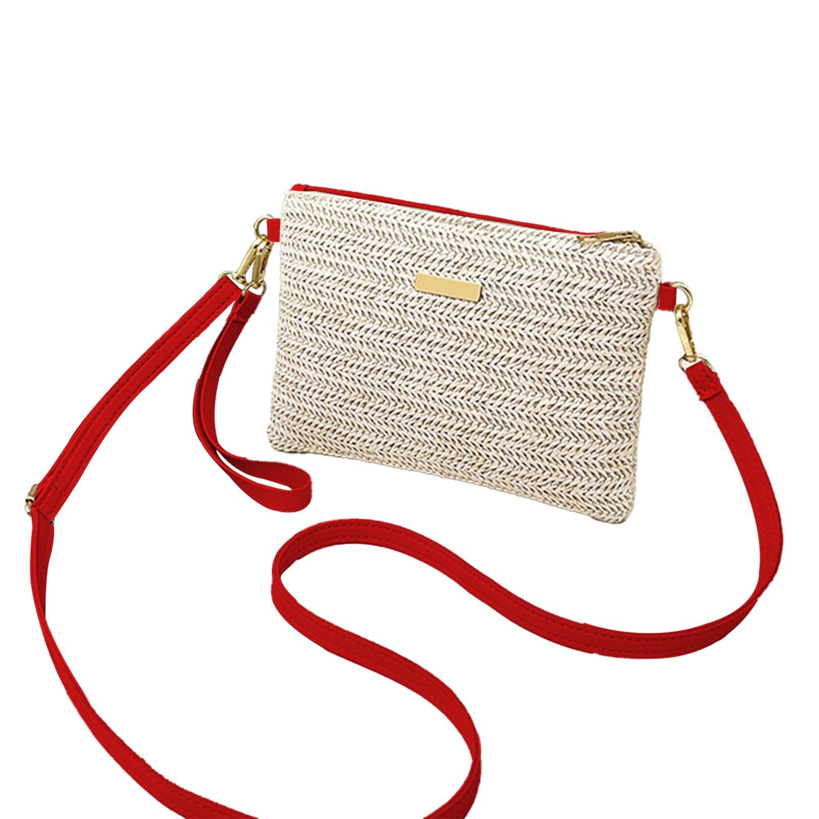 JeashCHAT Straw Clutch Handbag Summer Beach Straw Purse for Women