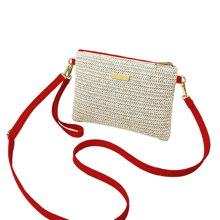JeashCHAT Straw Clutch Handbag Summer Beach Straw Purse for Women