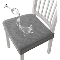 JeashCHAT Stretch Seat Covers for Dining Room Chairs, Removable Washable Kitchen Dining Chair Covers, Waterproof Chair Seat Slipcovers Protector, Gray