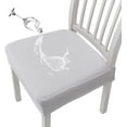 thumbnail image 1 of JeashCHAT Stretch Seat Covers for Dining Room Chairs, Removable Washable Kitchen Dining Chair Covers, Waterproof Chair Seat Slipcovers Protector, White, 1 of 1