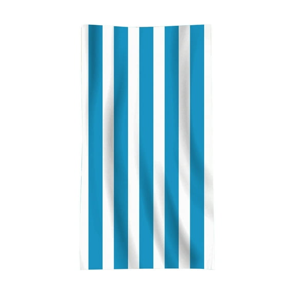 JeashCHAT Stripe Beach Towel, 27 x 55 Inches Quick Dry Sand Free Lightweight Beach Towel Pool Travel Bath Swim Camping Towel Men Women Adults Gift, Light Blue