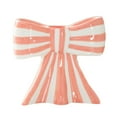 thumbnail image 1 of JeashCHAT Striped Bow Shaped Ceramic Candle Holder, Valentine's Day Candlestick Holder, Decorative Candle Stand for Dining Table Wedding Christmas Holiday Party Decorations, Pink, 1 of 6