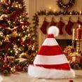 thumbnail image 1 of JeashCHAT Striped Christmas Hat, Santa Hat for Kids Adults, Unisex Soft Plush Xmas Hat, New Year Party Hat, Santa Claus Hat for Christmas Holiday Headwear Costume Accessories Gifts, 11.8"x15.75", 1 of 6
