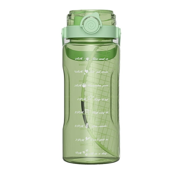 JeashCHAT Summer Plastic Water Bottle 1500ml Large Capacity Sports Water Bottle with Straw and Carrying Handle, Water Bottle for Gym Travel Camping Outdoor, Green