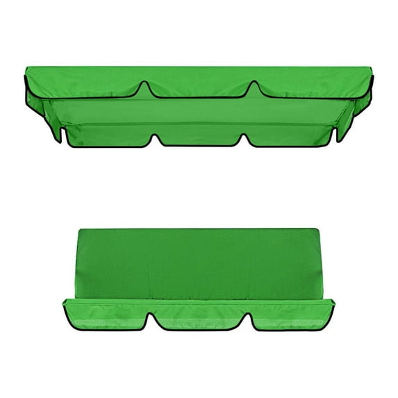 JeashCHAT Swing Canopy and Cushion Cover Replacement Outdoor Swing Chair Top Canopy Cushion Cover Patio Garden Pool Swing Chair Waterproof Sunproof Cover for 3 Seat Swing Chair, Green