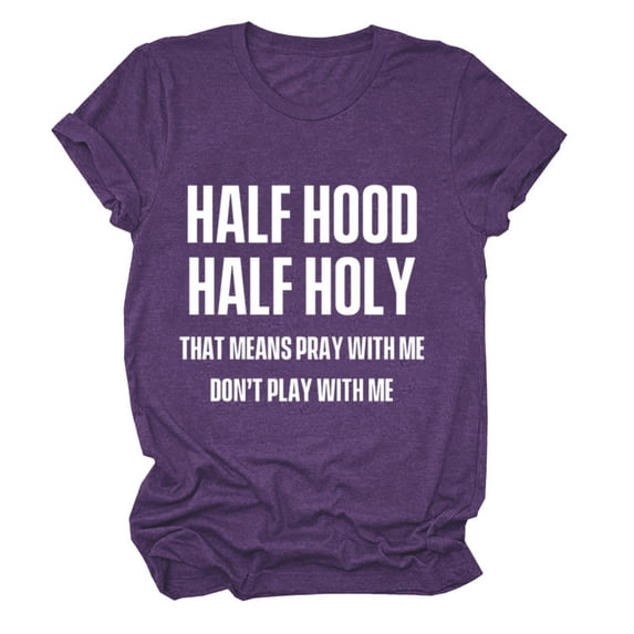 JeashCHAT T Shirts for Women Plus Size,Womens Summer Casual Shirt Letter Print Shirt Top T-Shirt Short Sleeve Cute Graphic Tee Shirts