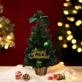 thumbnail image 1 of JeashCHAT Tabletop Christmas Tree, 11.81 inch Mini Artificial Christmas Tree Decoration, Small Xmas Tree with Bows, Gift Box and Ball Ornaments for Holiday Party Decorations Gifts, Green, 1 of 6