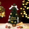 thumbnail image 1 of JeashCHAT Tabletop Christmas Tree, 11.81 inch Mini Artificial Christmas Tree Decoration, Small Xmas Tree with Bows, Gift Box and Ball Ornaments for Holiday Party Decorations Gifts, Gold, 1 of 6