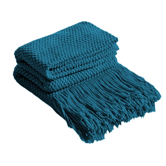 JeashCHAT Tassel Throw Blanket for Couch, 50x68 Inches Solid Color Cozy Soft Throw, Sofa Couch Decorative Knitted Fringed Blanket, Home Office Nap Blanket Bed Blanket