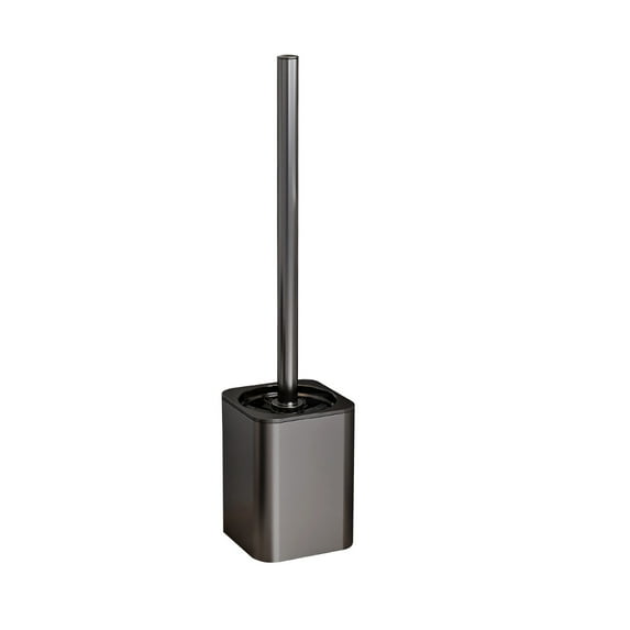 JeashCHAT Toilet Brush and Holder, Stainless Steel Toilet Bowl Brush Modern Compact Toilet Cleaner Brush Long Handle Bristles for Bathroom Cleaning, Black