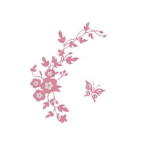 JeashCHAT Toilet Sticker , Flower and 2 Butterflies Bathroom Toilet Seat Wall Decals Peel and Stick DIY Wall Decor Removable Waterproof Floral Toilet Sticker Restroom Decor, Pink