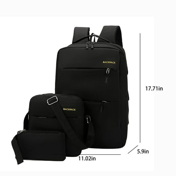 JeashCHAT Travel Laptop Backpack, Large Women's Men's Travel Backpack, 17 In Business Carry On Backpack With Crossbody And Coin Purse, Durable College Bag Three Piece