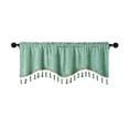 thumbnail image 1 of JeashCHAT Trim Tassel Kitchen Curtain Valance, Fringed Valance and Swag for Kitchen Bathroom Living Room Window Decor, Rod Pocket Short Curtain, 59" x 16", Green, 1 of 6