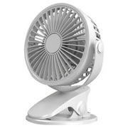 JeashCHAT USB Desk Fan Clearance, Small But Powerful, Portable Clip-on Fan Personal Fan with Sturdy Clamp, Quiet 3 Speed Mini Desktop Cooling Fan for Bedroom Office Car Dorm Room (White)