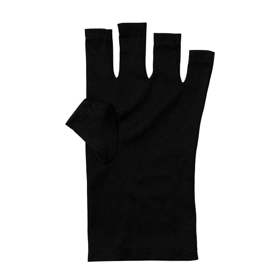 JeashCHAT UV Gloves Gel Nail Lamp UV Shield Glove,Protection Gloves For Manicures,Protect Hands Nail Art Stretchy Fingerless Glove