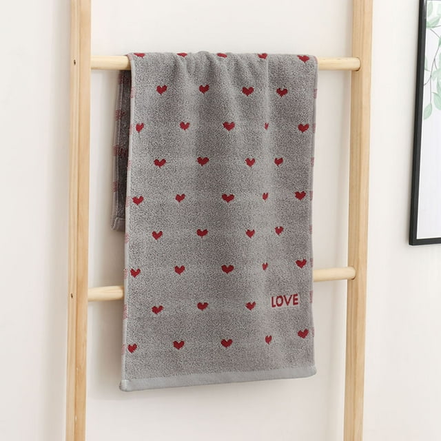 JeashCHAT Valentine Hand Towel for Bathroom, Cotton Face Towel, Decorative Love Heart Towels ...