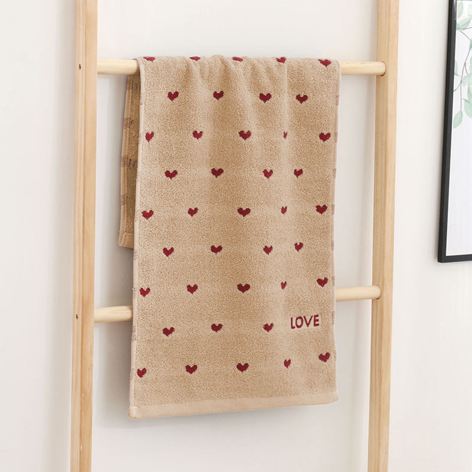 JeashCHAT Valentine Hand Towel for Bathroom, Cotton Face Towel, Decorative Love Heart Towels ...