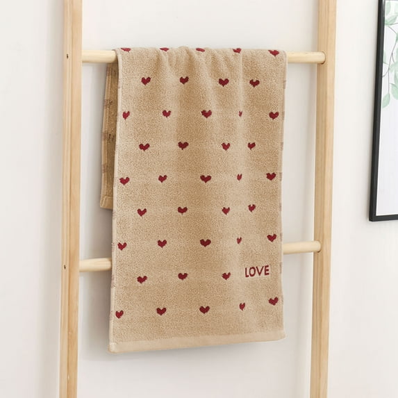 JeashCHAT Valentine Hand Towel for Bathroom, Cotton Face Towel, Decorative Love Heart Towels, Super Soft Thick Highly Absorbent Quick Dry Towels, 13"x29"