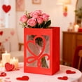 thumbnail image 1 of JeashCHAT Valentine's Day Gift Bag, Wedding Party Paper Gift Wrap Bag with Clear Window and Handles for Flower Candy Present Wrapping, 5" x 7" x 10", 1 of 6