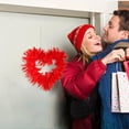 thumbnail image 1 of JeashCHAT Valentine's Day Wreath, 10.6" Heart Shaped Red Feather Wreath for Front Door Valentines Door Wreath for Indoor Outdoor Home Wedding Anniversary Party Decorations, 1 of 6