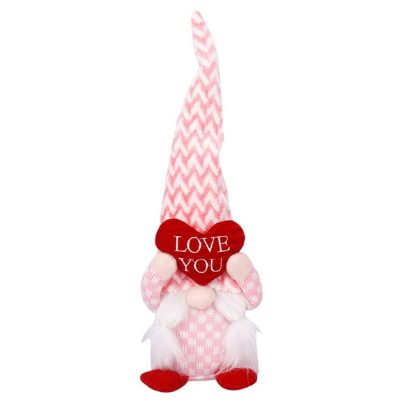 JeashCHAT Valentines Day Gnome Plush Mr and Mrs Scandinavian Tomte Elf Decorations - Stuffed Plushie Ornaments - Swedish Tomte Dwarf Figurines Table Gnomes Decor Gifts Presents