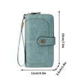 thumbnail image 1 of JeashCHAT Wallets for Women Leather Credit Card Holder Large Capacity Wristlet Ladies Travel Wallet Purse, Light Blue, 1 of 6