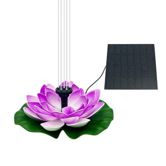 JeashCHAT Water Lily Solar Fountain Floating Lotus Flower Fountain for Bird Bath Home Outdoor Garden Pond Pool Decor