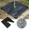 thumbnail image 1 of JeashCHAT Weed Barrier Fabric Tree Protector Mat 23.6x23.6 inch Square Fabric Cover for Landscaping Weed Control, Reusable Tree Mulch Ring, Black, 1 of 7