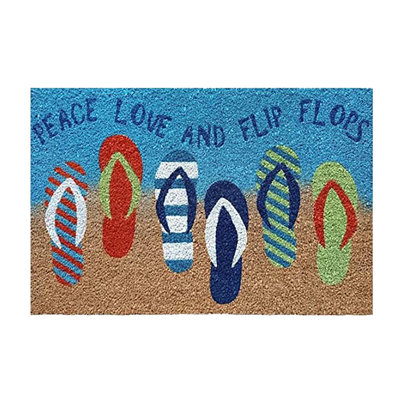 JeashCHAT Doormat, Summer Flip Flops Beach Door Mat Indoor