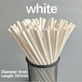 thumbnail image 1 of JeashCHAT White Paper Drinking Straws , Solid Color Disposable Degradable Paper Drinking Straws for Juice Beverage, Birthday Wedding Party Decor, 1 of 2