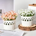 thumbnail image 1 of JeashCHAT White Plastic Flower Basket, Spring Flower Pot Decorative Planter for Garden Patio Porch Home Office Decor, 1 of 8