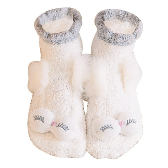 JeashCHAT Winter Cartoon Warm Sleep Socks Towel Socks Floor Socks Coral Velvet Thickening