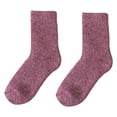 thumbnail image 1 of JeashCHAT Winter Super Thick Woolen Socks, Ladies' Warm Woolen Socks, Solid Color Socks, 1 of 3