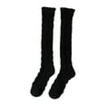 thumbnail image 1 of JeashCHAT Winter Women Coral Fleece Socks Middle Tube Sleeping Home Solid Calf Socks, 1 of 3