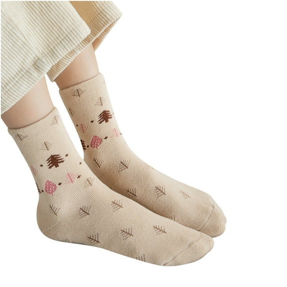 JeashCHAT Winter Women Socks Middle Tube Keeping Warm Cute Wool Socks