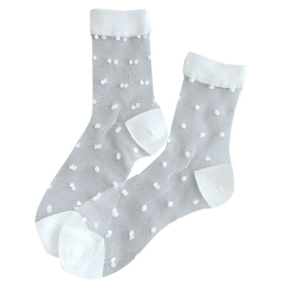 JeashCHAT Women Casual Summer Fashion Transparent Silk Dot Socks Short Cute Gift Sock