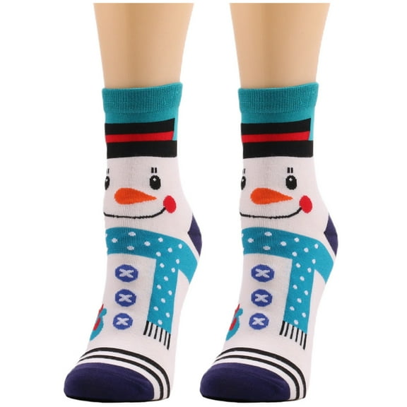 JeashCHAT Women Cute Christmas Vintage Printing Thicker Socks Long Sock Comfortable Socks
