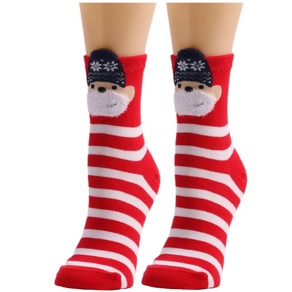JeashCHAT Women Cute Christmas Vintage Printing Thicker Socks Long Sock Comfortable Socks