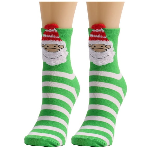 JeashCHAT Women Cute Christmas Vintage Printing Thicker Socks Long Sock Comfortable Socks