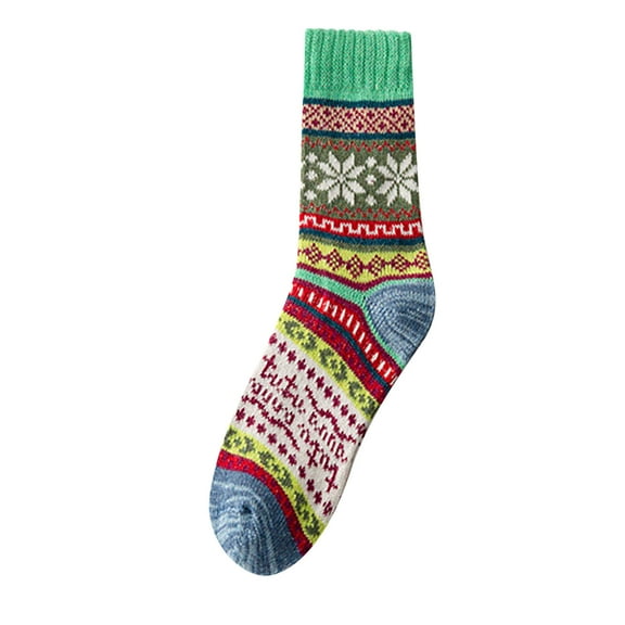 JeashCHAT Women Fashion Print Loose Christmas Socks Thick Warm Stocking Comfortable