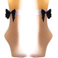 thumbnail image 1 of JeashCHAT Women Mesh Breathability Big Bow Net Socks Short Fishnet Thin Socks Stockings, 1 of 7