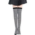 thumbnail image 1 of JeashCHAT Women Thigh High Spcks Over Girl Winter Cotton Stripe Warmer Soft Cotton Socks, 1 of 7